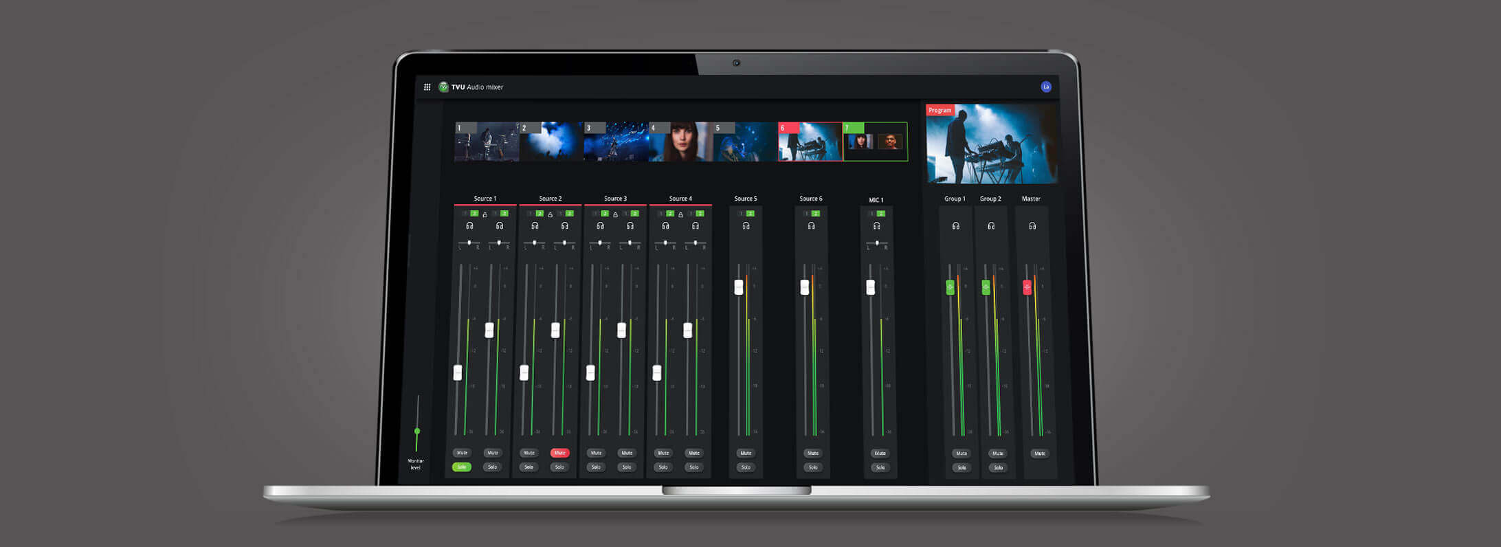 Live audio mixer software for live streaming and video production