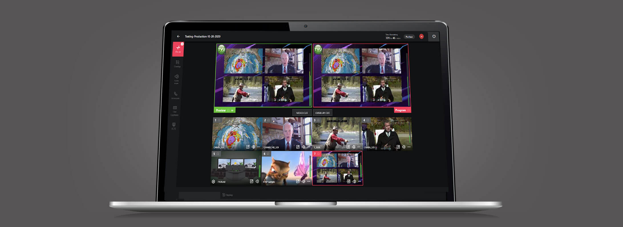 Live video editing and live video production multi-view
