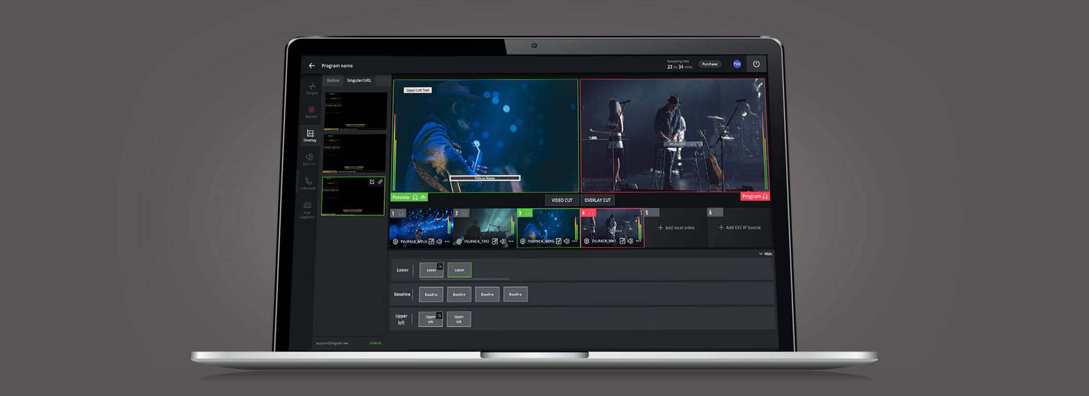Live video graphics during remote production broadcast