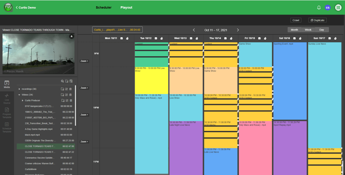 FKT Article TVU Channel Schedule Interface