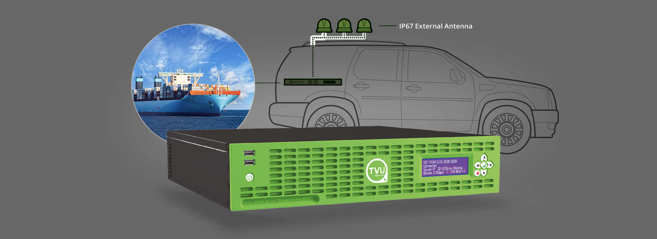 5G Router rack for remote live production with six 5G modems