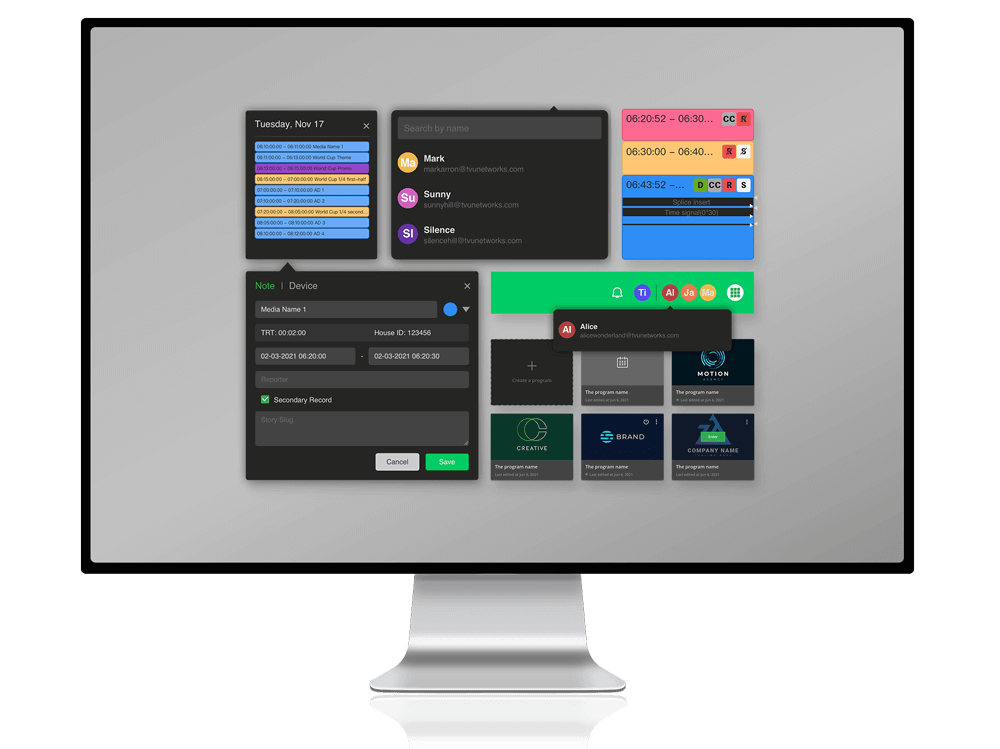 TVU Channel broadcast scheduling interface and FAST channel management