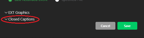 Advanced Settings - Closed Captions