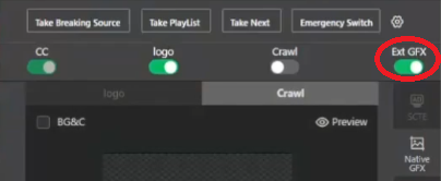Playout right panel - Crawl tab