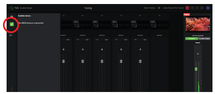 Advanced Audio Mixer MIDI device menu