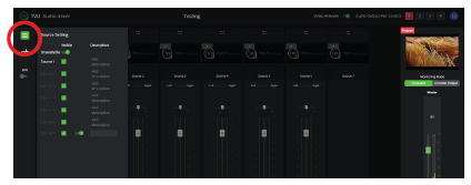 Advanced Audio Mixer source settings menu