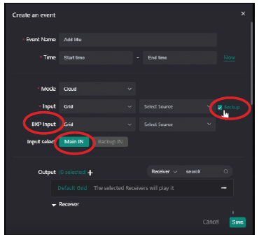 Backup source setting