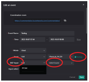 Choosing a new backup source