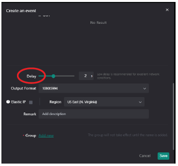 Delay setting