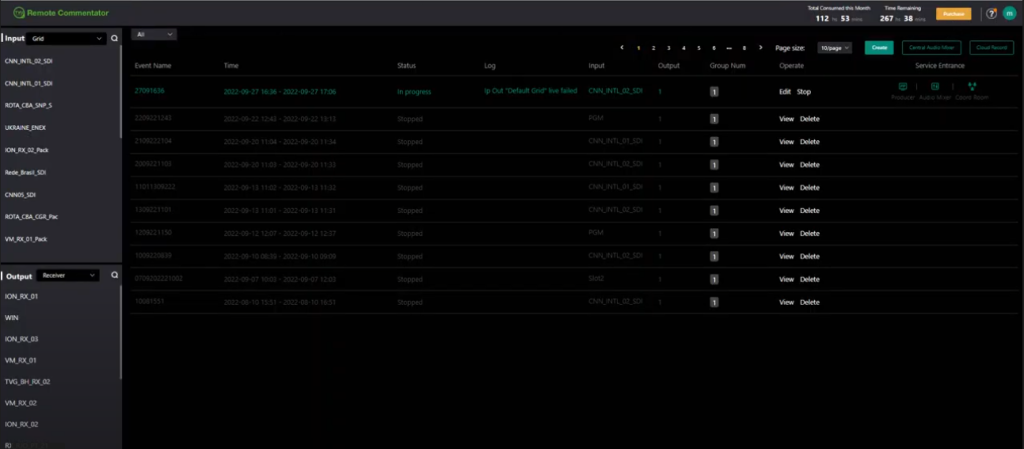TVU Remote Commentator web interface