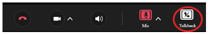 Remote Commentator browser controls - Talkback icon