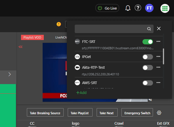 Channel owner output list