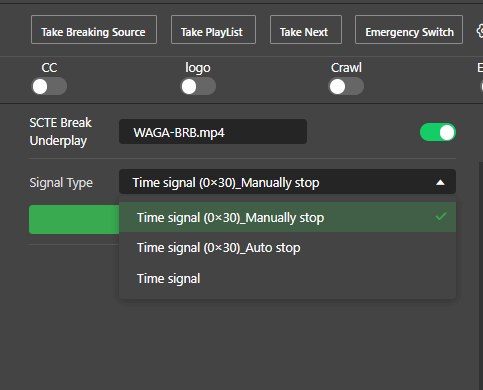 Signal type selection