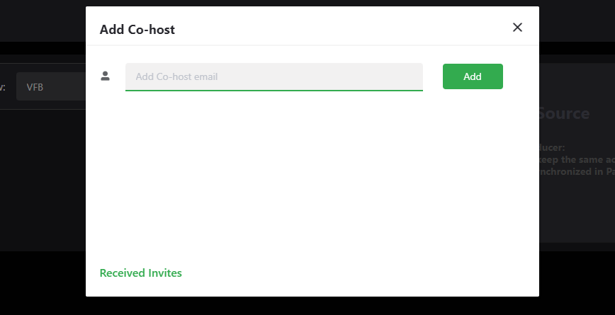 Enter co-host email