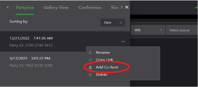 Add co-host selection