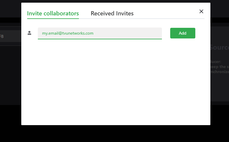 Invite Collaborators window