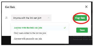 Get link window