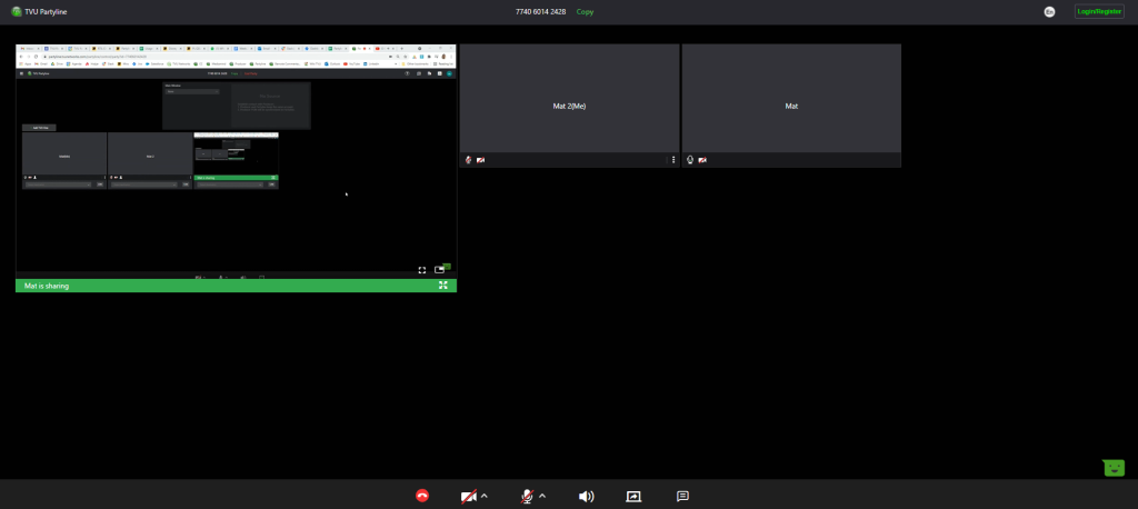 Participant screen sharing