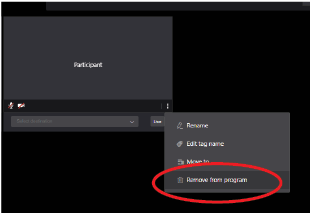 Removing a participant