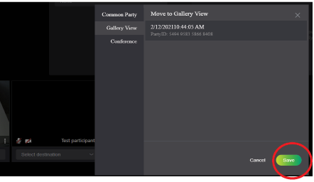 Selecting party or mode menu