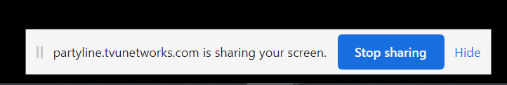 TVU Partyline - Stop sharing button