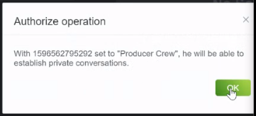 Production crew authorization