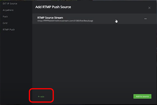 Add RTMP Push window