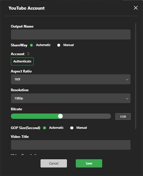 Authenticating a YouTube account