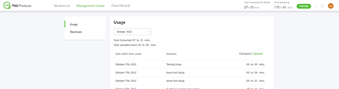 Management Center tab - functions