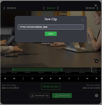 Mark and save clip