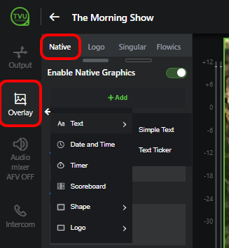 Native text overlay