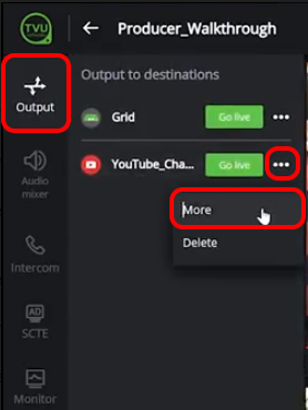 Output to destinations