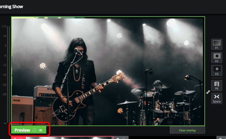 Preview tab - Headset and eye icons