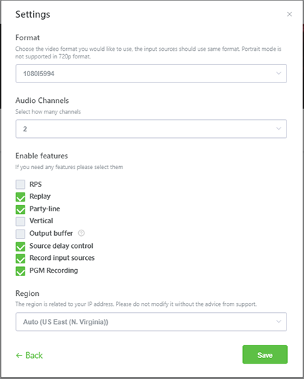 Producer Workbench settings