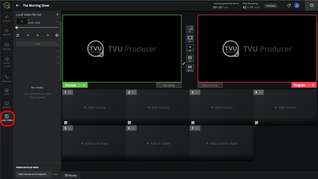 Local video file list panel