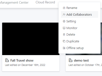 Adding collaborators
