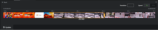 Recorded content timeline panel