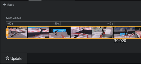 View recorded content by frame