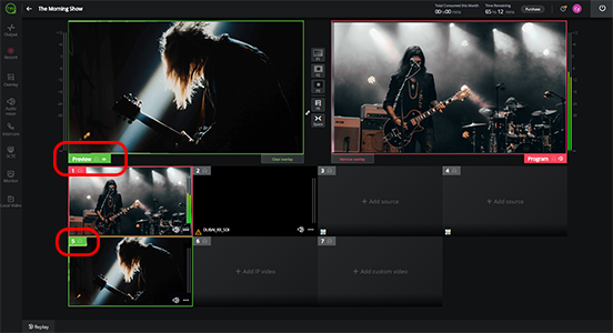 Preview and Program Source Windows
