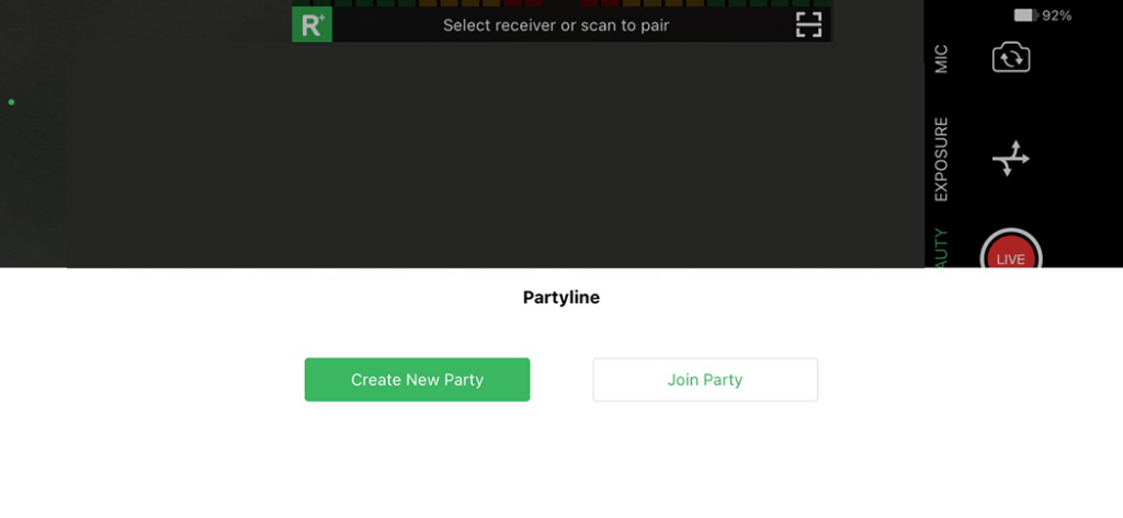 TVU Anywhere Partyline feature join or create