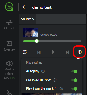 TVU local clip settings icon