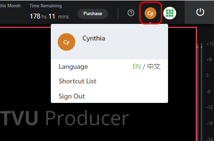 User Management menu