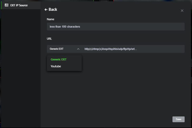 Adding a Generic IP source