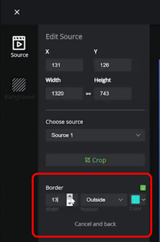 Custom source - Add a border