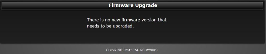 Firmware upgrade status window