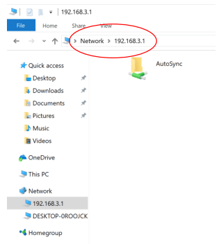 Network IP connection and Autosync folder