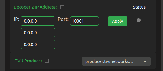 Decoder 2 setting