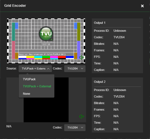 Grid Source menu