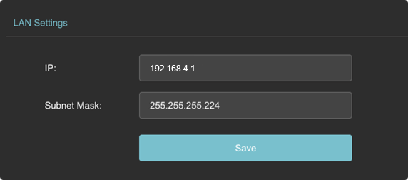 LAN Settings window