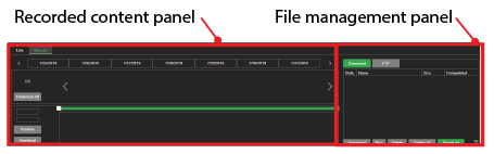 Record tab file management panel